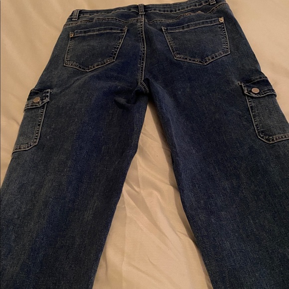 Northern Reflections Dark Indigo Cropped Cargo Jeans - Picture 3 of 10